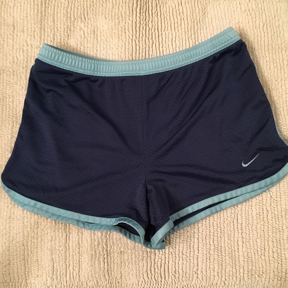Nike Women- Lightweight Navy/Aqua Running Shorts
